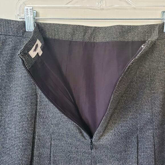 Houndstooth Tweed Pleat Mini Skirt 14 Academia Old Money Preppy Fall Classic NEW - Picture 7 of 13